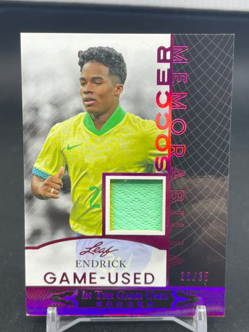2024 LEAF IN THE GAME USED SOCCER - PINK - ENDRICK - #GUSM-6 - #'D/35 - RELIC