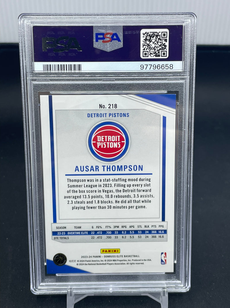2023 PANINI DONRUSS ELITE - PURPLE - A. THOMPSON - #218 - #'D/49 - PSA 8 - RC