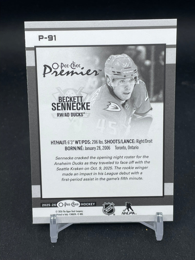 2025 UPPER DECK O-PEE-CHEE - PREMIER - B. SENNECKE -