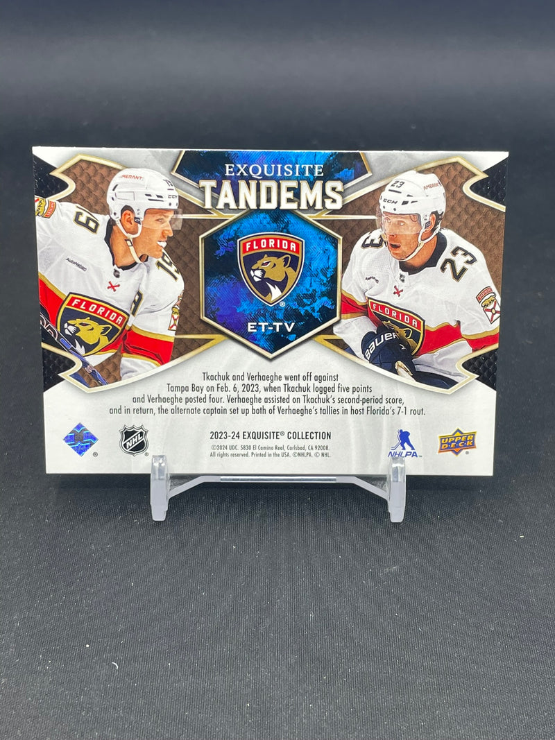2023 UPPER DECK EXQUISITE - EXQUISITE TANDEMS - M. TKACHUK / C. VERHAEGHE - #ET-TV - #'D/299