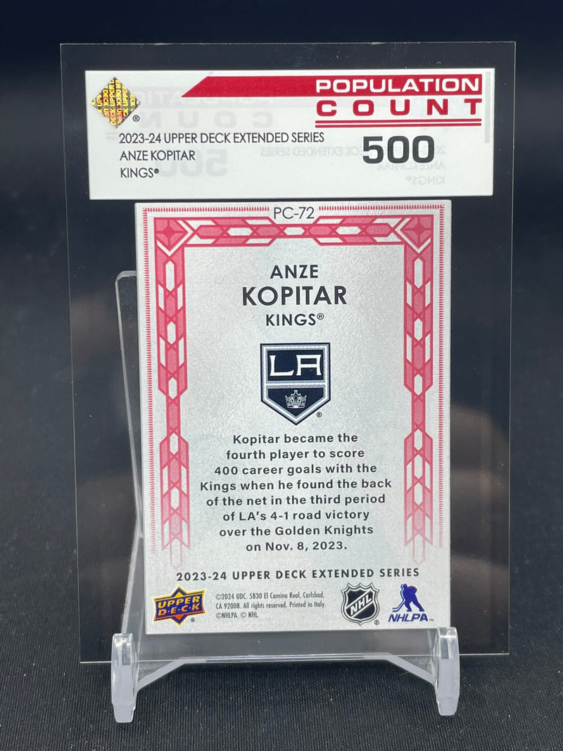 2023 UPPER DECK EXTENDED SERIES - POPULATION COUNT 500 - A. KOPITAR - #PC-72 - #'D/500