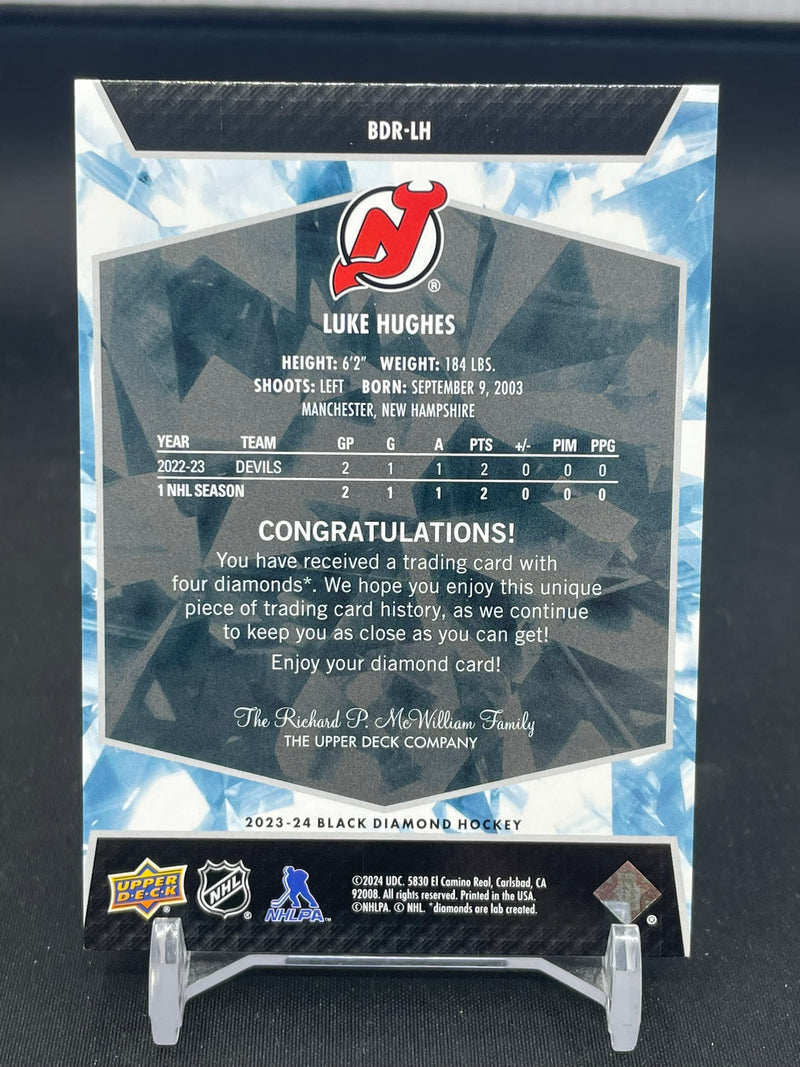 2023 UPPER DECK BLACK DIAMOND - QUAD DIAMOND - DIAMOND RELIC ROOKIES - L. HUGHES - #BDR-LH - #'D/99 - RC