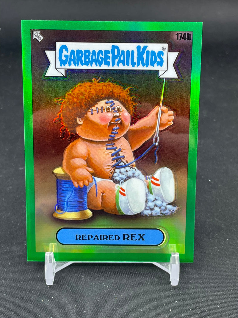 2022 TOPPS CHROME GARBAGE PAIL KIDS - GREEN - REPAIRED REX - #174B - #'D/299
