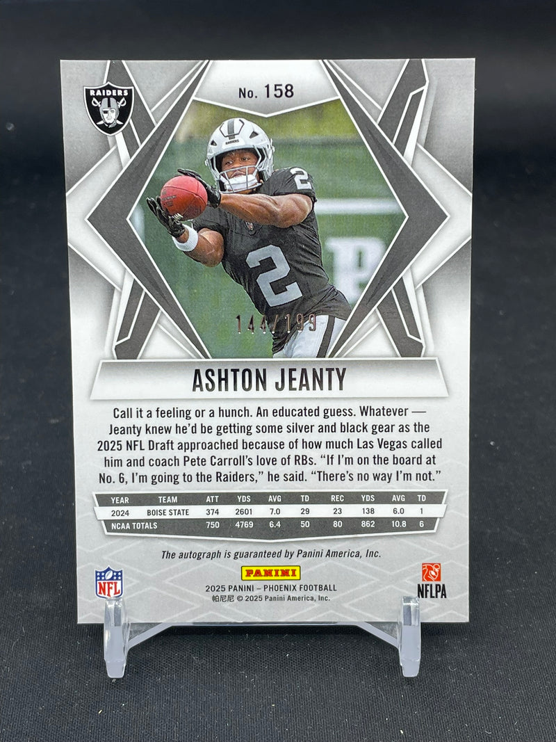 2025 PANINI PHOENIX - SILVER HOLO - A. JEANTY - #158 - #'D/199 - AUTOGRAPH - RC
