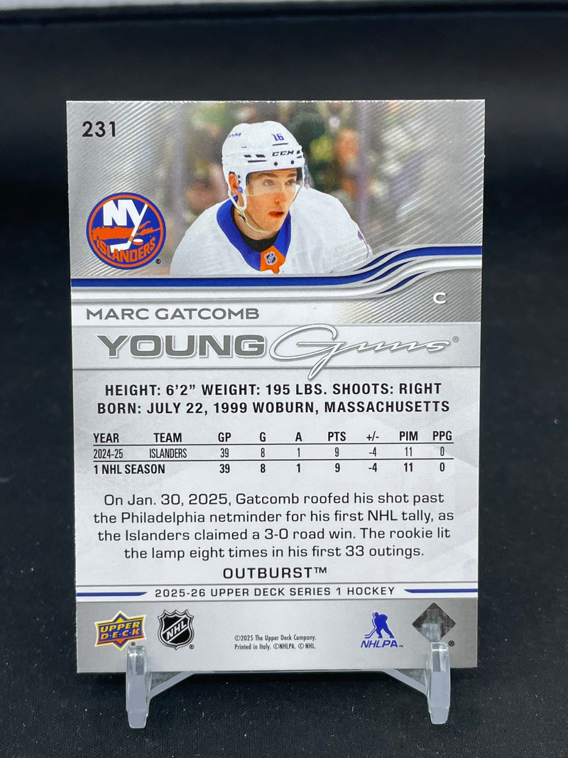 2025 UPPER DECK SERIES ONE - OUTBURST - YOUNG GUNS - M. GATCOMB -