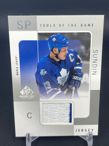 2001 UPPER DECK SP GAME USED - TOOLS OF THE GAME - M. SUNDIN - #MS - RELIC