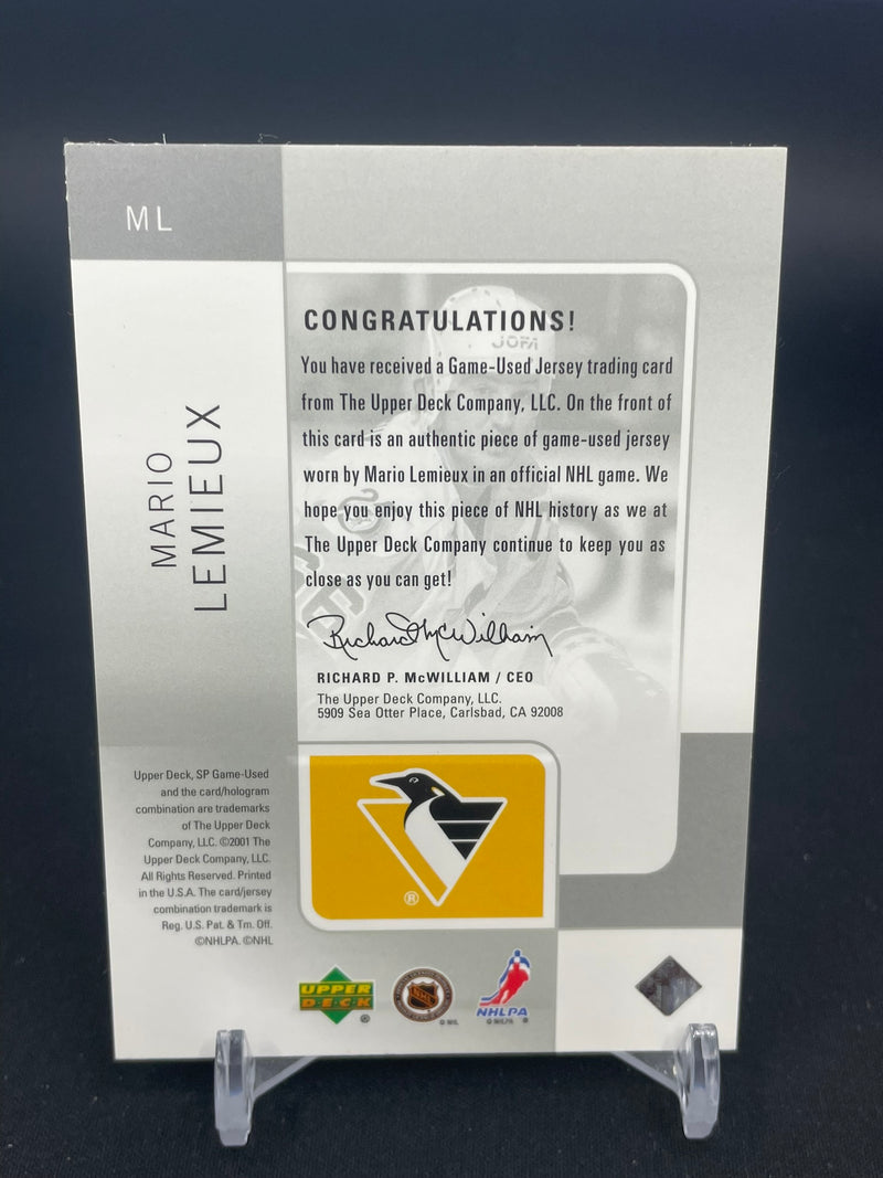 2001 UPPER DECK SP GAME USED - TOOLS OF THE GAME - M. LEMIEUX -