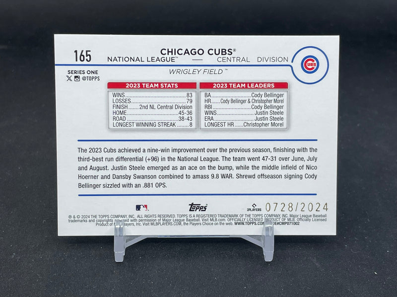 2024 TOPPS SERIES ONE - GOLD - CHICAGO CUBS - #165 - #'D/2024