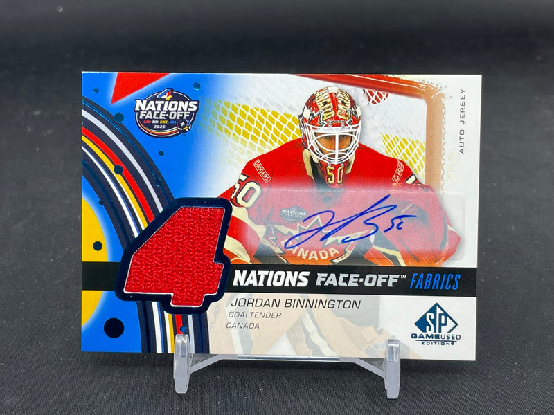 2025 UPPER DECK SP GAME USED - 4 NATIONS FACE-OFF FABRICS - J. BINNINGTON -