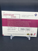 2001 UPPER DECK STANLEY CUP CHAMPS - CHAMPIONSHIP STICKS - R. BOURQUE - #S-RB - #'D/150 - STICK RELIC