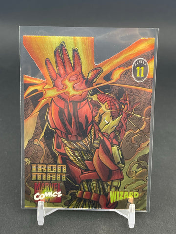 1996 WIZARD MARVEL - DIE-CUT - IRON MAN - #11