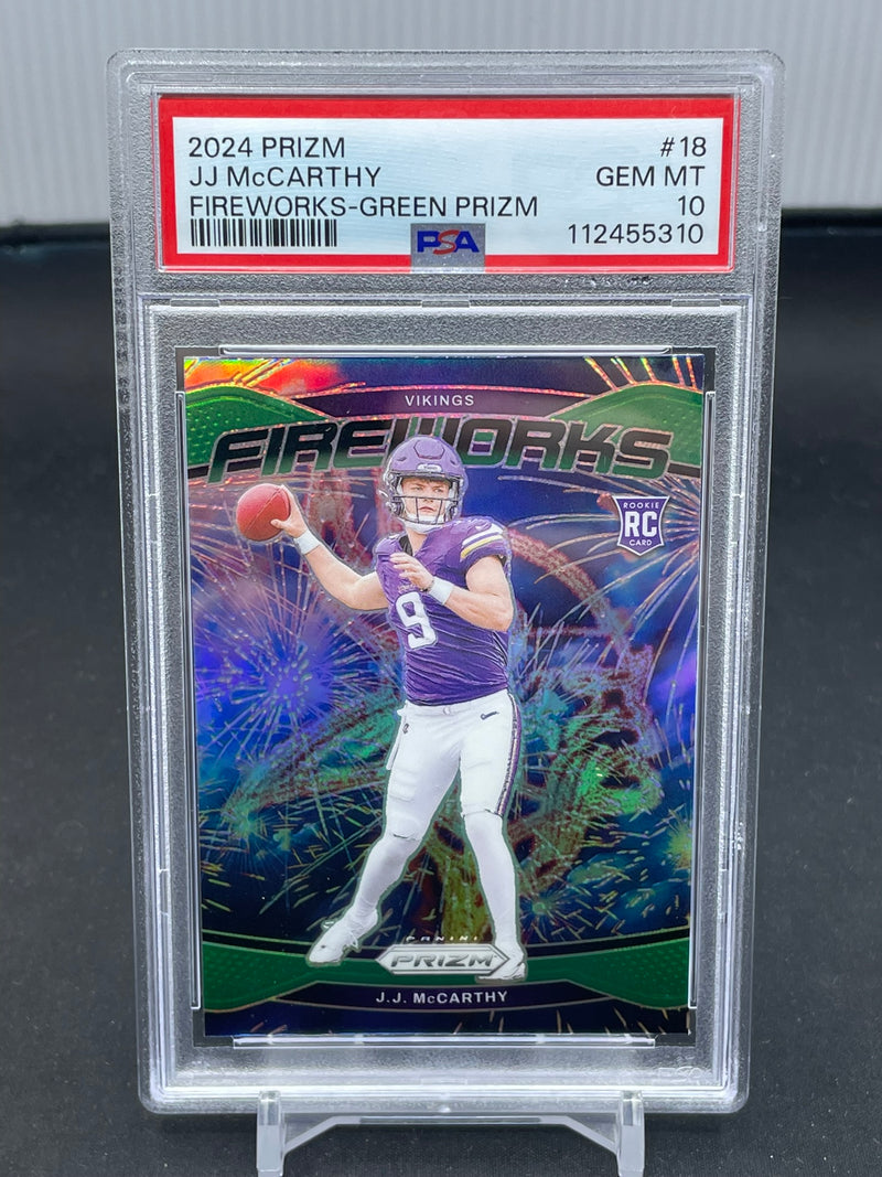 2024 PANINI PRIZM - GREEN PRIZM - FIREWORKS - J. MCCARTHY -