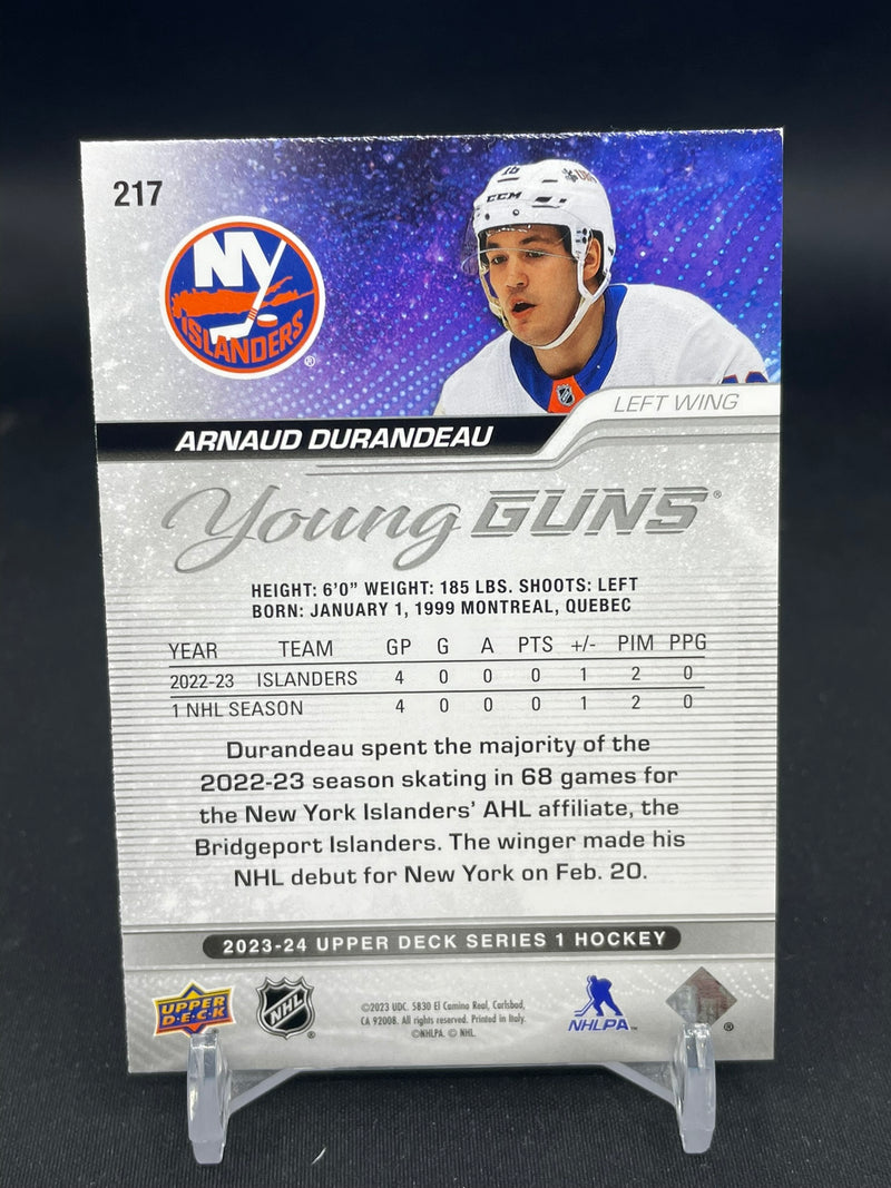 2023 UPPER DECK SERIES ONE - SILVER OUTBURST YOUNG GUNS - A. DURANDEAU -