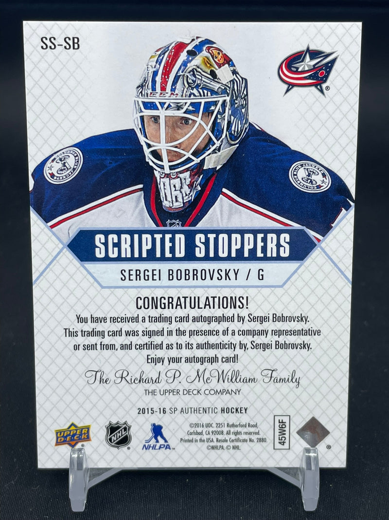 2015 UPPER DECK SP AUTHENTIC - SCRIPTED STOPPERS - S. BOBROVSKY -