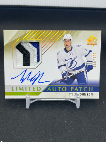 2015 UPPER DECK SP AUTHENTIC - LIMITED AUTO PATCH - T. JOHNSON - #32 - #'D/100 - RELIC - AUTOGRAPH