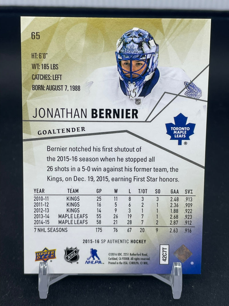 2015 UPPER DECK SP AUTHENTIC - GOLD - LIMITED - J. BERNIER - #65 - #'D/25