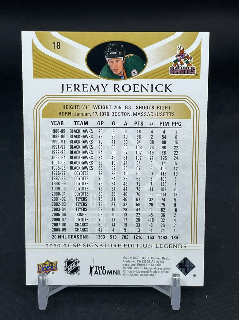 2020 UPPER DECK SP SIGNATURE EDITION LEGENDS -  GOLD SCRIPT - J. ROENICK -