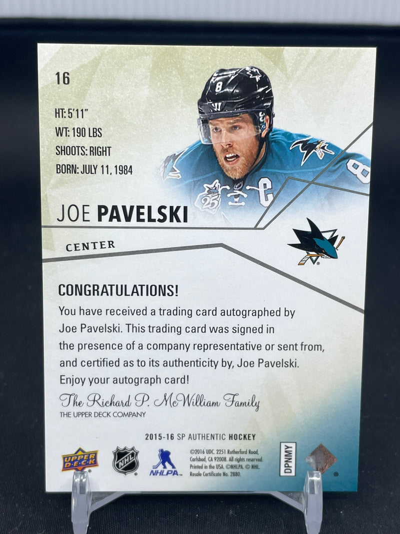2015 UPPER DECK SP AUTHENTIC - LIMITED AUTOGRAPH - J. PAVELSKI - #16 - #'D/99 - AUTOGRAPH