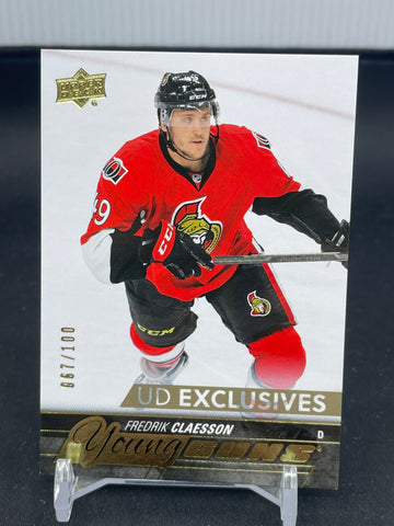 2015 UPPER DECK UPDATE - UD EXCLUSIVES - YOUNG GUNS - F. CLAESSON - #527 - #'D/100 - RC