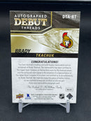 2018 UPPER DECK ULTIMATE - AUTOGRAPHED DEBUT THREADS - B. TKACHUK - #DTA-BT - #'D/99 - RELIC - AUTOGRAPH  - RC