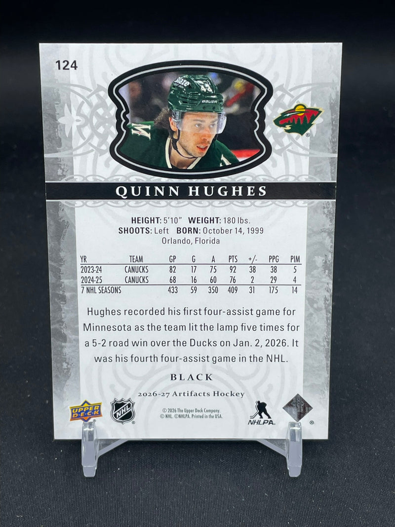 2026 UPPER DECK ARTIFACTS - BLACK - Q. HUGHES - #124 - #'D/5