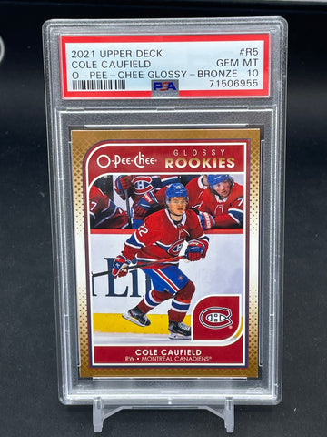 2021 UPPER DECK SERIES ONE - BRONZE - O-PEE-CHEE GLOSSY - C. CAUFIELD - #R5 - PSA 10 - RC