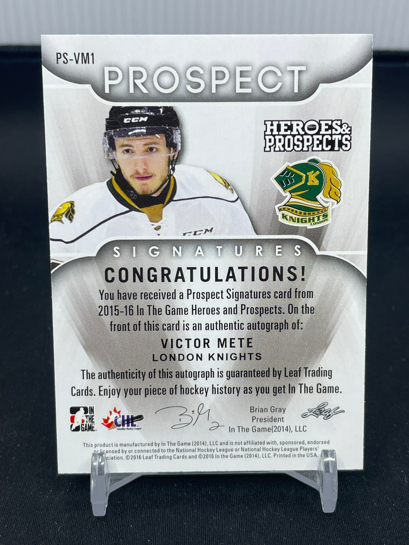 2014 IN THE GAME HEROES & PROSPECTS - PROSPECT - V. METE - #PS-VM1 - #'D/3 - AUTOGRAPH
