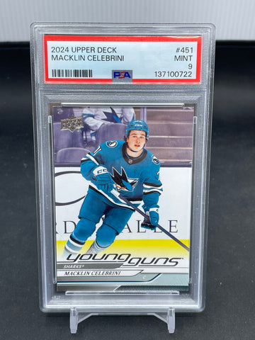 2024 UPPER DECK SERIES TWO - YOUNG GUNS - M. CELEBRINI - #451 - PSA 9 - RC
