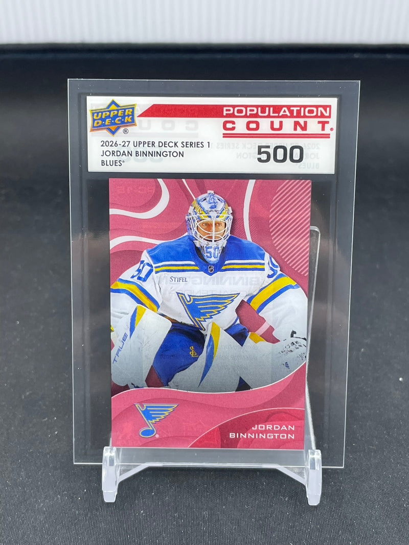 2026 UPPER DECK SERIES ONE - POPULATION COUNT 500 - J. BINNINGTON - #PC-15 - #'D/500