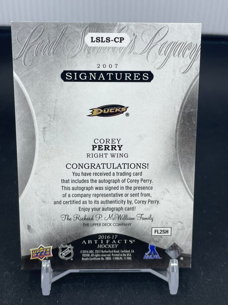 2016 UPPER DECK ARTIFACTS - LORD STANLEY'S LEGACY SIGNATURES - C. PERRY - #LSLS-CP - #'D/3 - AUTOGRPAH