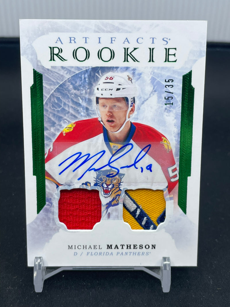2016 UPPER DECK ARTIFACTS - EMERALD ROOKIES - M. MATHESON - #167 - #'D/35 - DUAL RELIC - AUTOGRAPH - RC