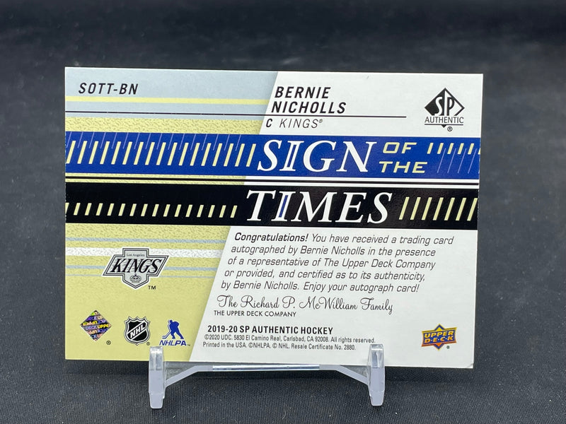 2019 UPPER DECK SP AUTHENTIC - SIGN OF THE TIMES - B. NICHOLLS -