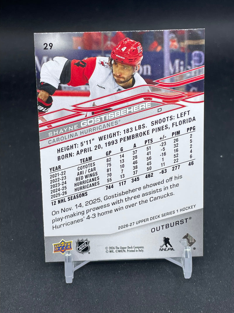 2026 UPPER DECK SERIES ONE - OUTBURST - SELECT YOUR PLAYER