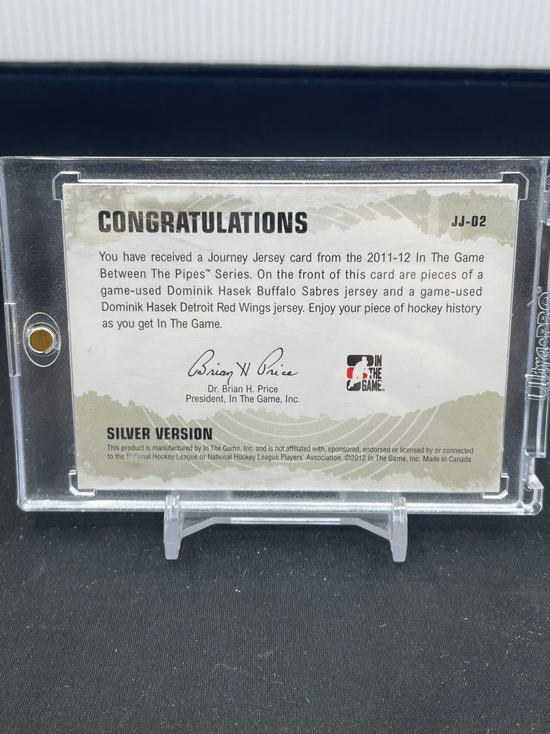 2011 IN THE GAME BETWEEN THE PIPES - SILVER VERSION - JOURNEY JERSEY - D. HASEK -