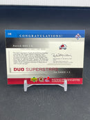2002 UPPER DECK TOP DUOS - DUO SUPERSTARS - P. ROY / J. SAKIC - #S-RS - #'D/99 - DUAL RELIC