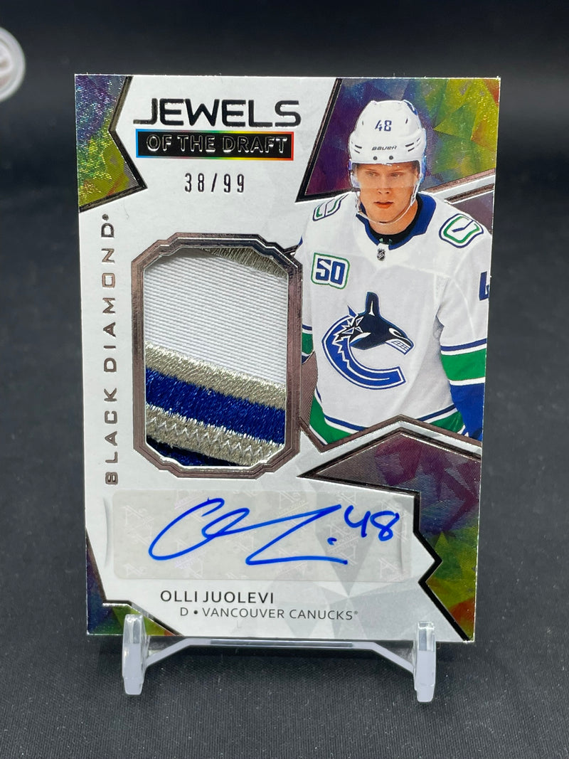 2020 UPPER DECK BLACK DIAMOND - JEWELS OF THE DRAFT - O. JUOLEVI - #JD-OJ - #'D/99 - RELIC - AUTOGRAPH - RC