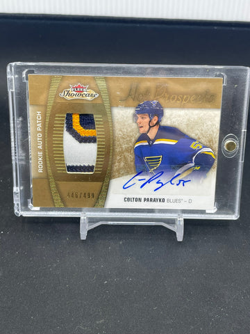 2015 FLEER SHOWCASE - HOT PROSPECTS - C. PARAYKO - #142 - #'D/499 - AUTOGRAPH - RELIC - RC