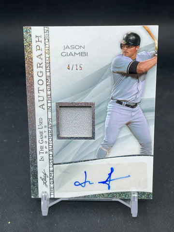 2025 LEAF IN THE GAME USED SPORTS - J. GIAMBI - #IGA-JG1 - #'D/15 - RELIC - AUTOGRAPH