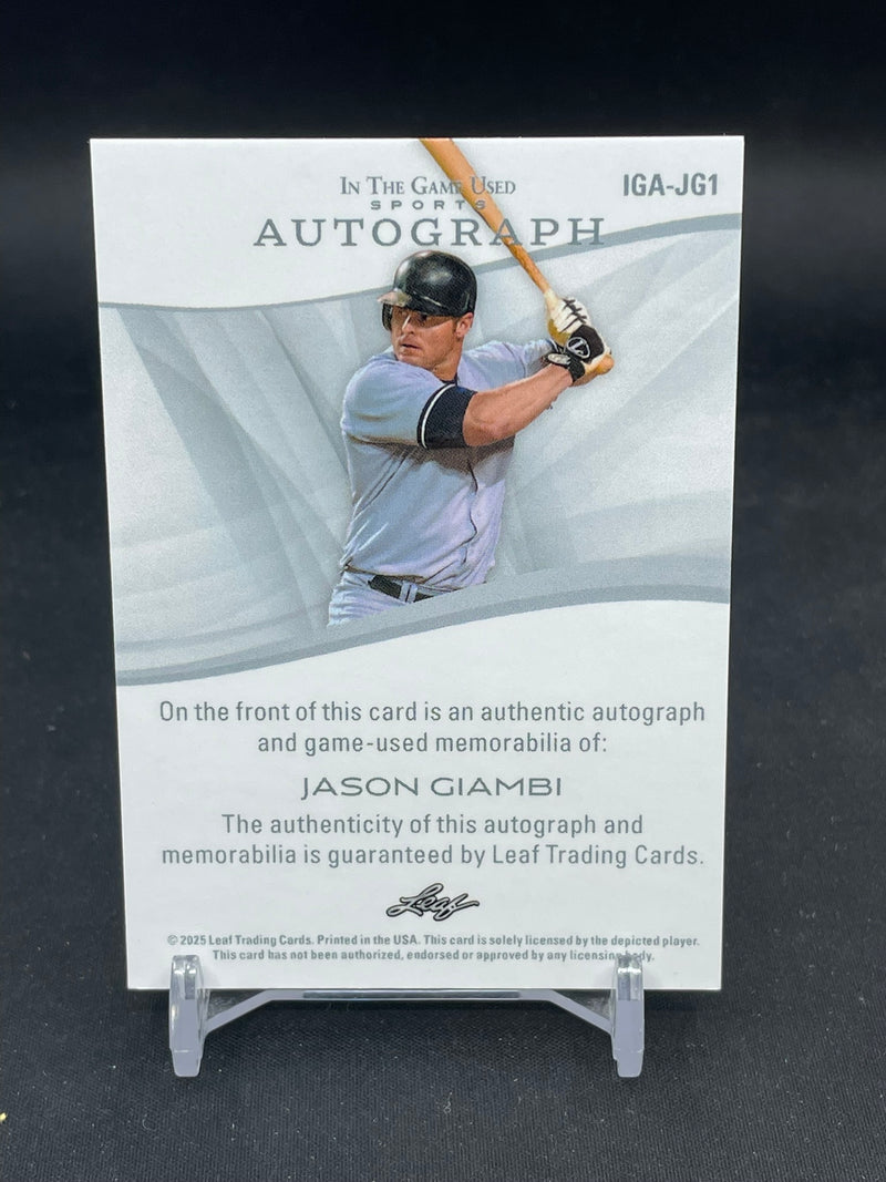 2025 LEAF IN THE GAME USED SPORTS - J. GIAMBI - #IGA-JG1 - #'D/15 - RELIC - AUTOGRAPH