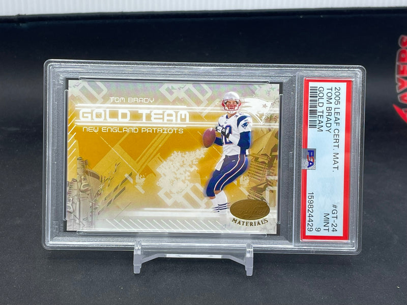 2005 LEAF CERTIFIED MATERIAL - GOLD TEAM - T. BRADY - #GT-24 - #'D/750 - PSA 9