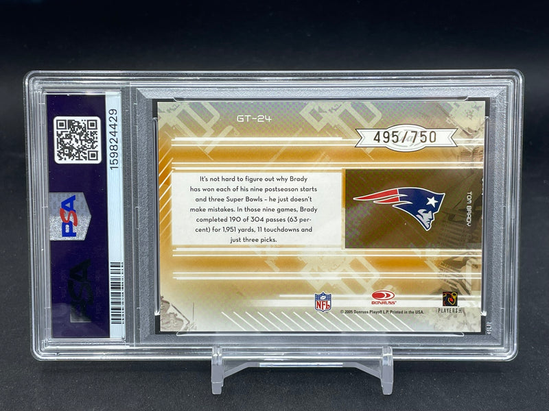 2005 LEAF CERTIFIED MATERIAL - GOLD TEAM - T. BRADY - #GT-24 - #'D/750 - PSA 9