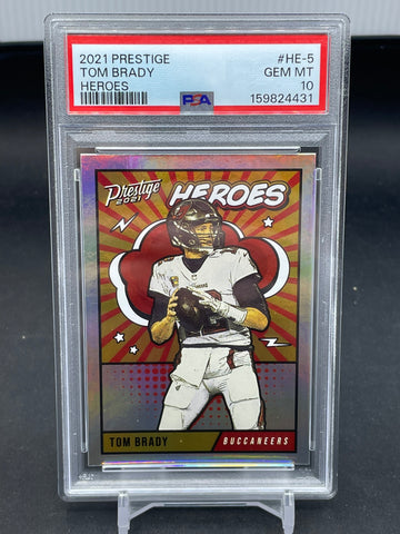 2021 PANINI PRESTIGE - HEROES - T. BRADY - #HE-5 - PSA 10
