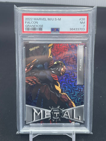 2022 UPPER DECK MARVEL METAL UNIVERSE - GRANDIOSE - FALCON - #26 - PSA 7