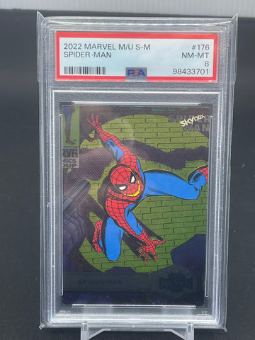 2022 UPPER DECK MARVEL METAL UNIVERSE - SPIDER-MAN - #176 - PSA 8