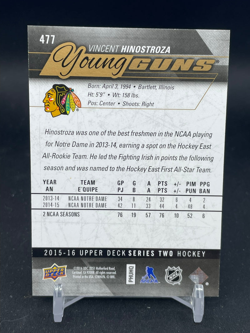 2015 UPPER DECK SERIES TWO - UD EXCLUSIVES - YOUNG GUNS - V. HINOSTROZA - #477 - #'D/100 - RC