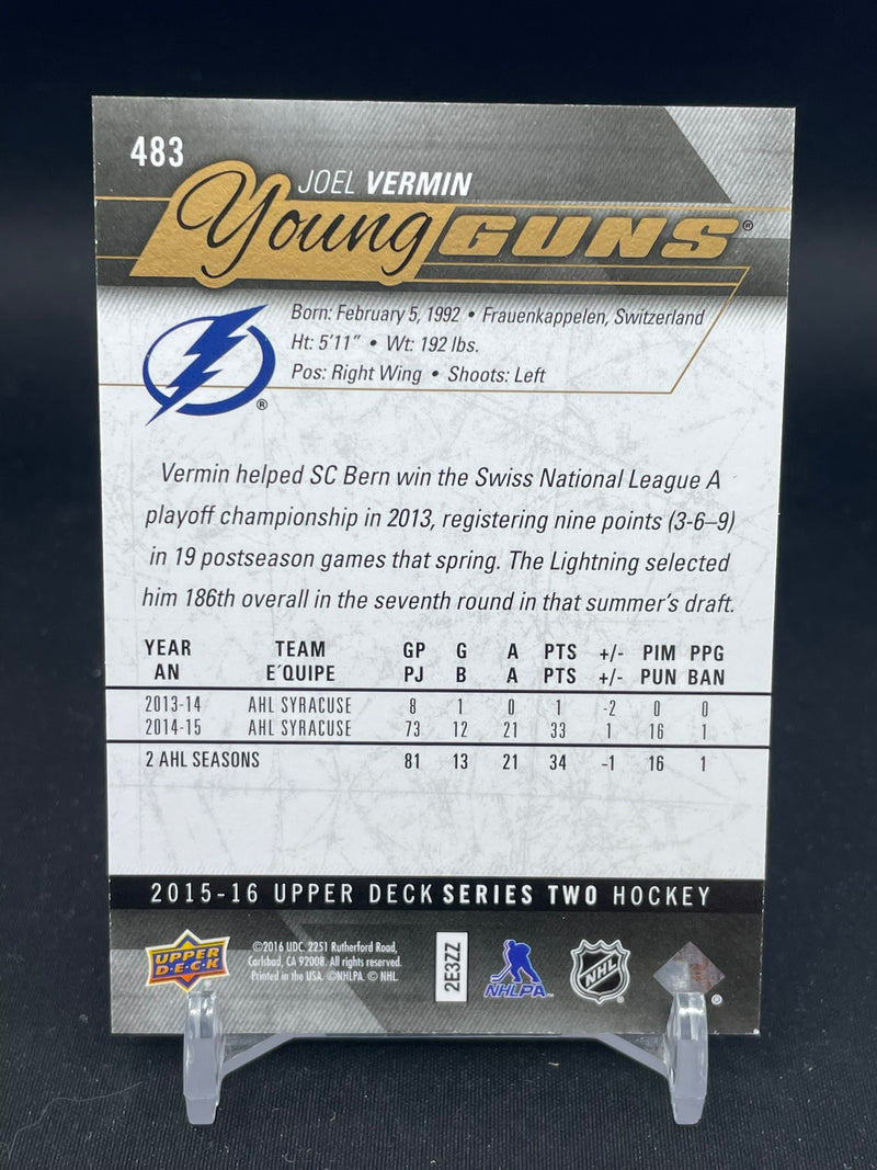 2015 UPPER DECK SERIES TWO - UD EXCLUSIVES - YOUNG GUNS - J. VERMIN - #483 - #'D/100 - RC
