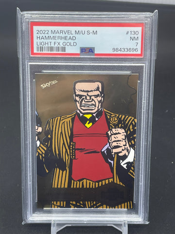 2022 UPPER DECK MARVEL METAL UNIVERSE - LIGHT FX GOLD - HAMMERHEAD - #130 - PSA 7