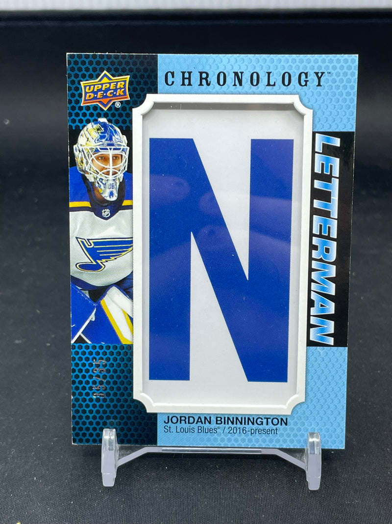 2019 UPPER DECK CHRONOLOGY - LETTERMAN NAME RELIC - J. BINNINGTON - #L-ST-JB - #'D/35 - RELIC