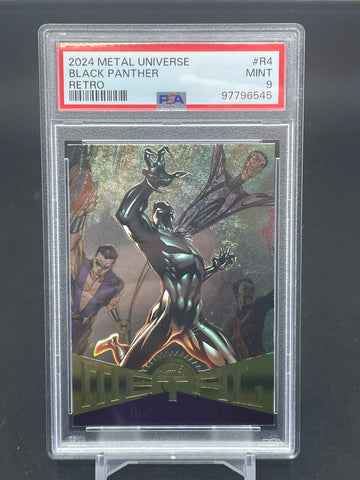 2024 UPPER DECK METAL UNIVERSE - RETRO - BLACK PANTHER - #R4 - PSA 9