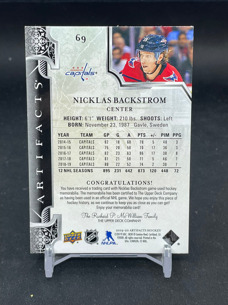 2019 UPPER DECK ARTIFACTS - PURPLE - N. BACKSTROM - #69 - #'D/25 - DUAL RELIC